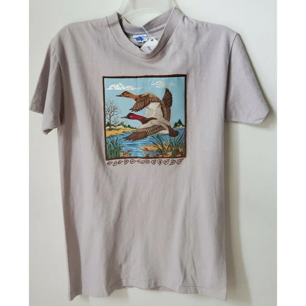 VTG 80s Royal 1st Class hand painted Mallet duck T Shirt Single Stitch USA sz M